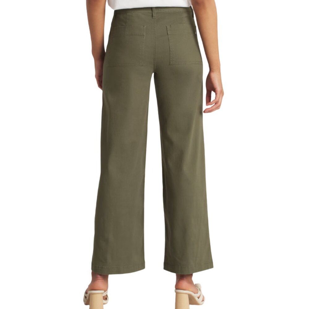 1822 Denim Aurelle High Rise Wide Leg Jean Olive Green Women's 8 Inseam 30" - Picture 3 of 5